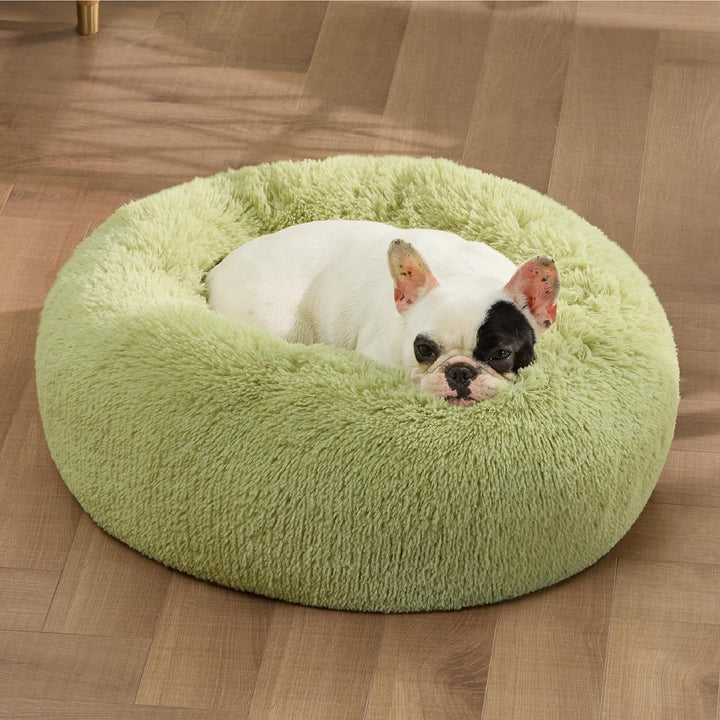 Indoor Non-Slip Round Fluffy Plush Bed For Pets