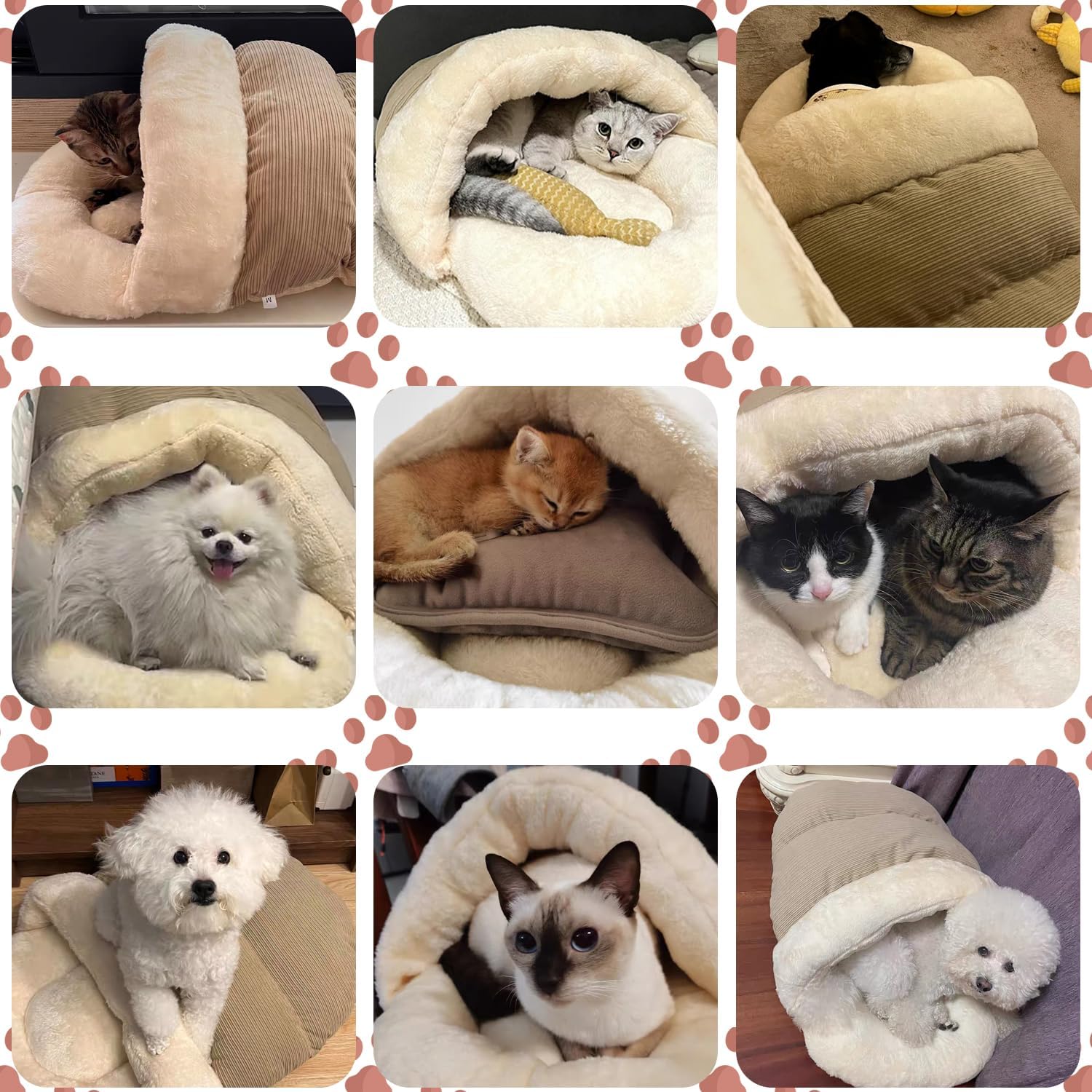 Ultra Soft Plush Pet Bed Slipper Cave Anti-Slip Warm Nest