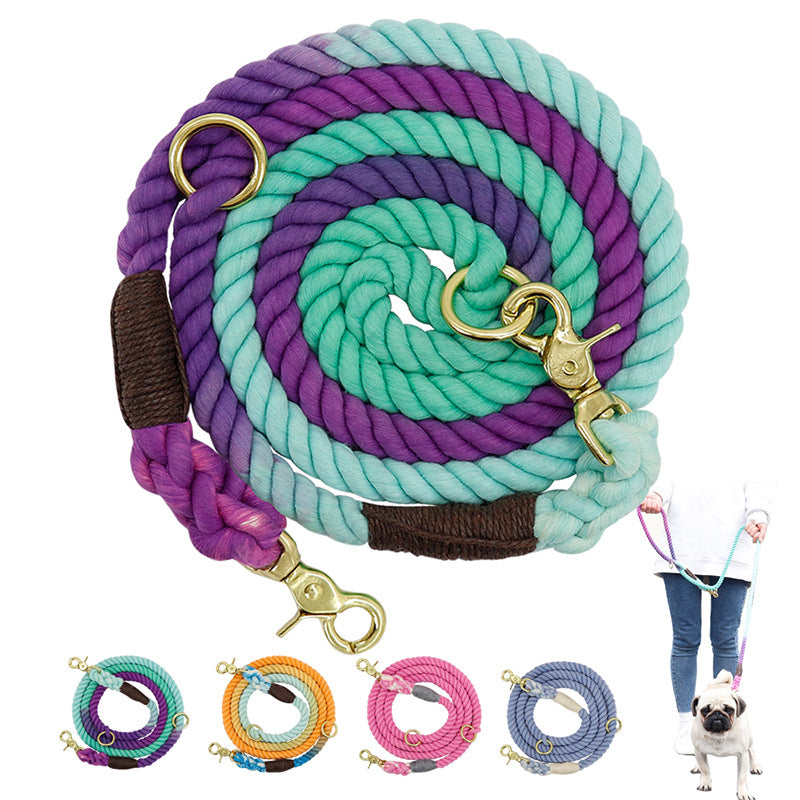 Multi-Color Cotton Pet Leash Long Durable Walking Strap