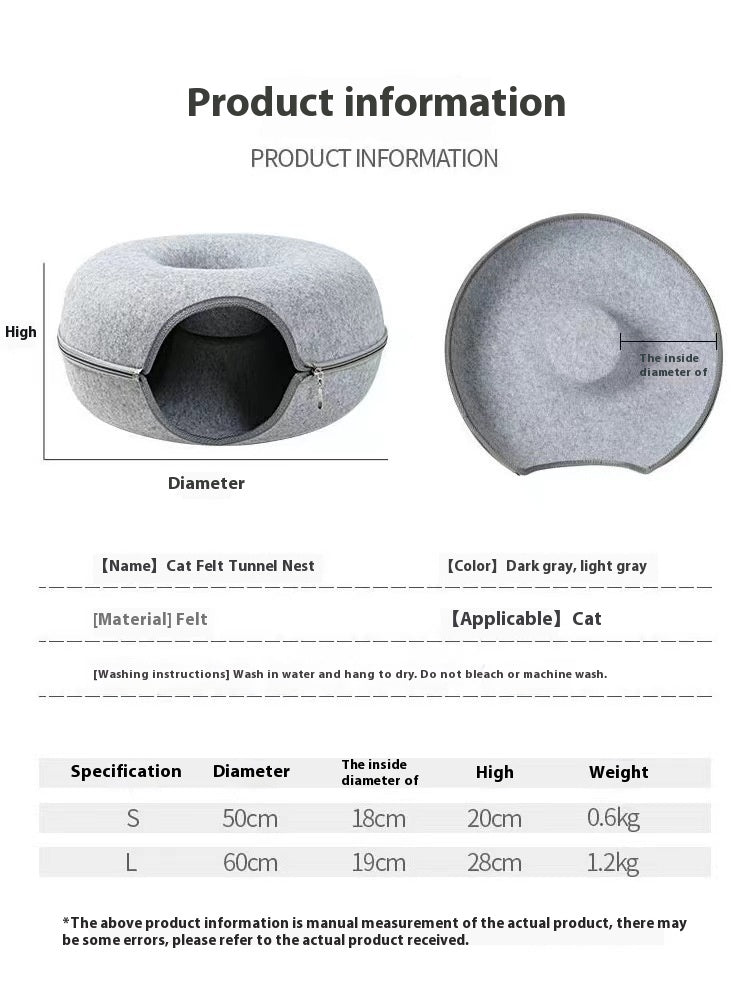 Comfortable Round Tunnel Bed For Pets