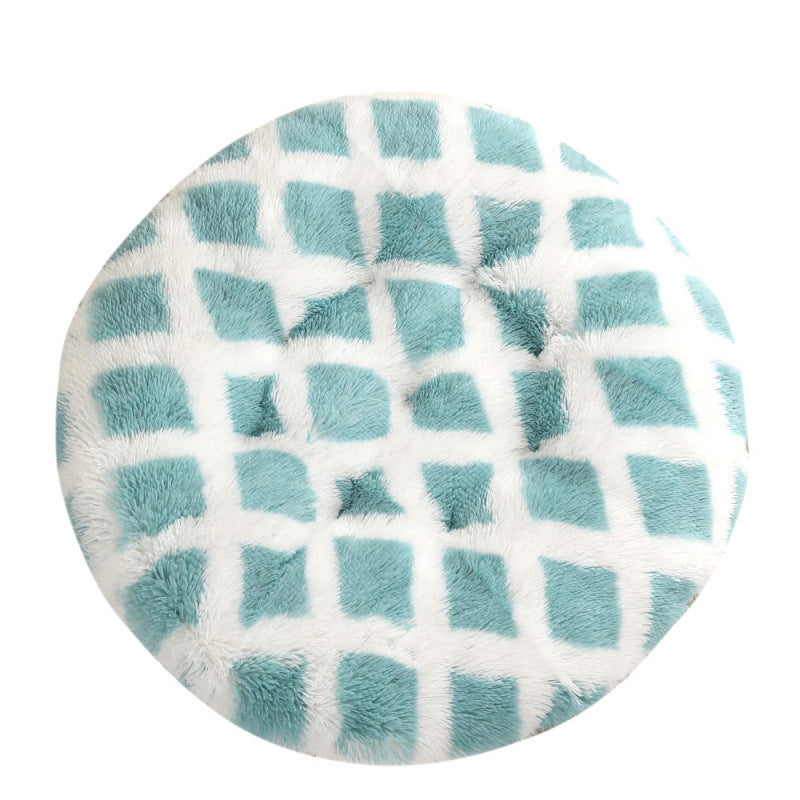 Round Plush Warm Pet Bed Mat Comfortable Sleeping Design