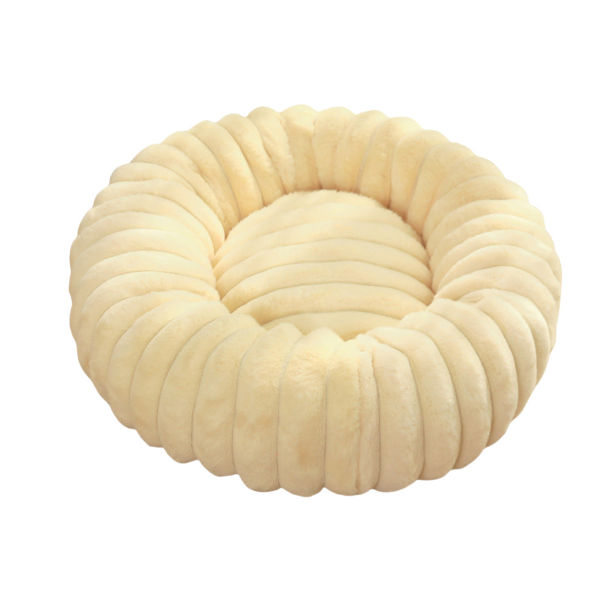 High-Density Plush Round Bed For Pets Winter Use