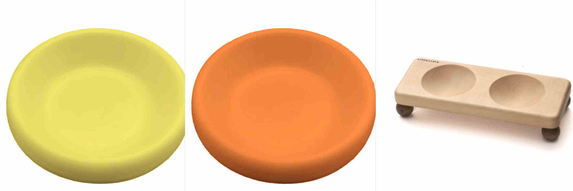 Solid Wood Pet Bowl With Ceramic Insert For Feeding