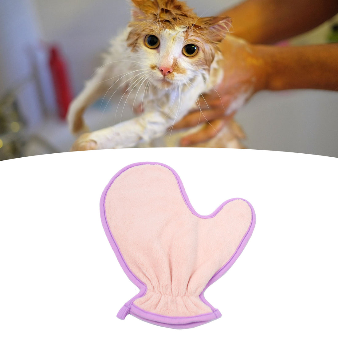Double-Sided Pet Bath Towel Soft Absorbent Plush Gloves