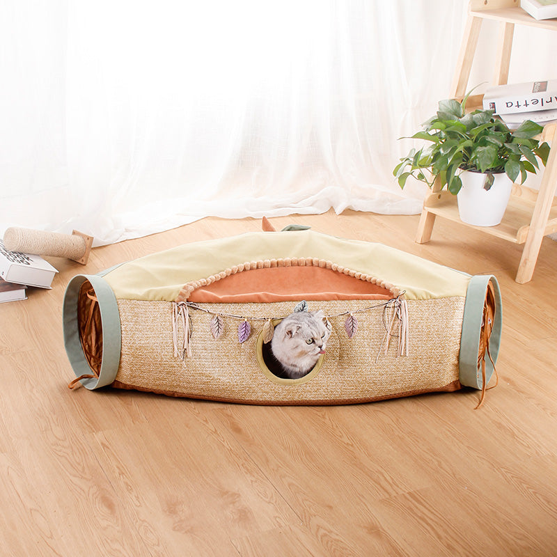 Red Mesh Litter Roll And Interactive Hole Toy For Pets