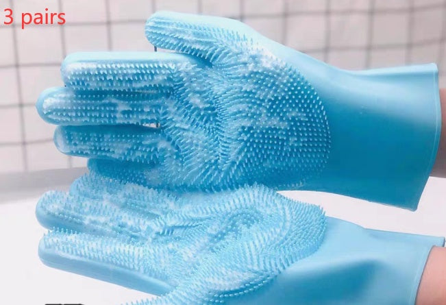 Silicone Pet Grooming Brush And Massage Bath Glove