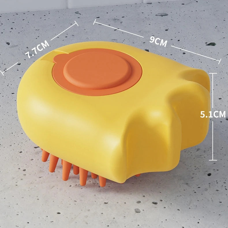 Pet Bath And Massage Brush With Shampoo Holder