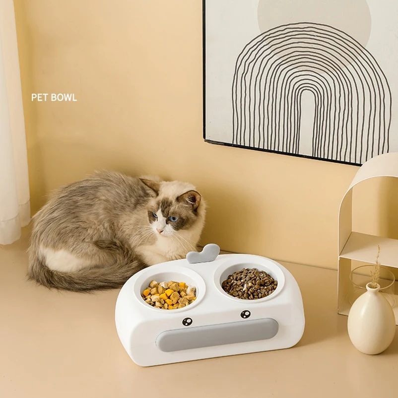 Transparent Anti Knock Feeding And Drinking Bowl For Pets
