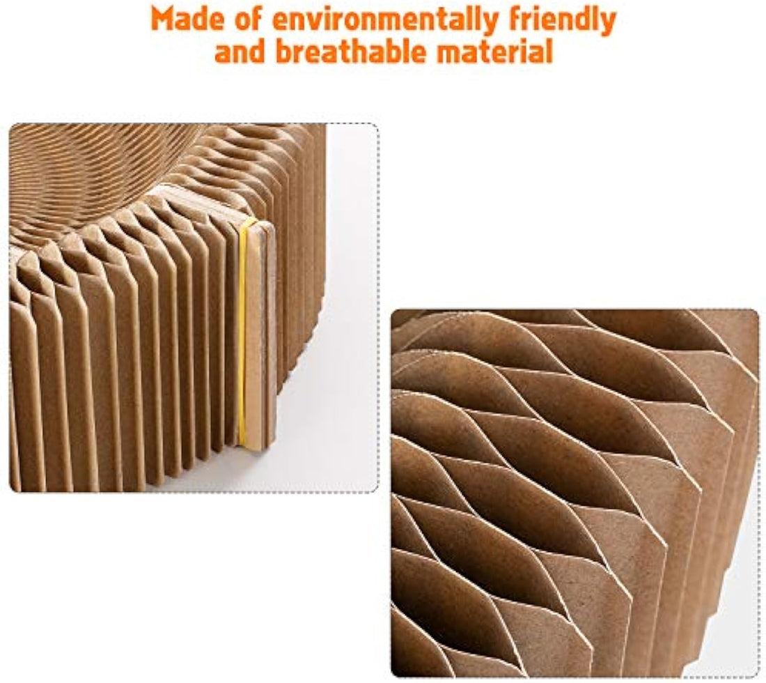 Collapsible Cardboard Pet Scratcher Lounge Bed Round Indoor Nest