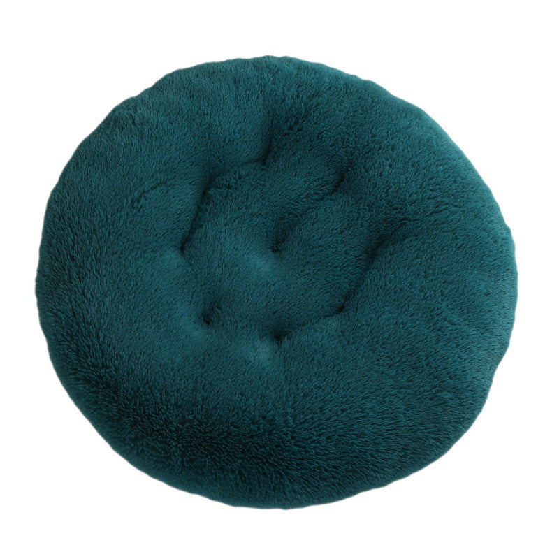 Round Plush Warm Pet Bed Mat Comfortable Sleeping Design