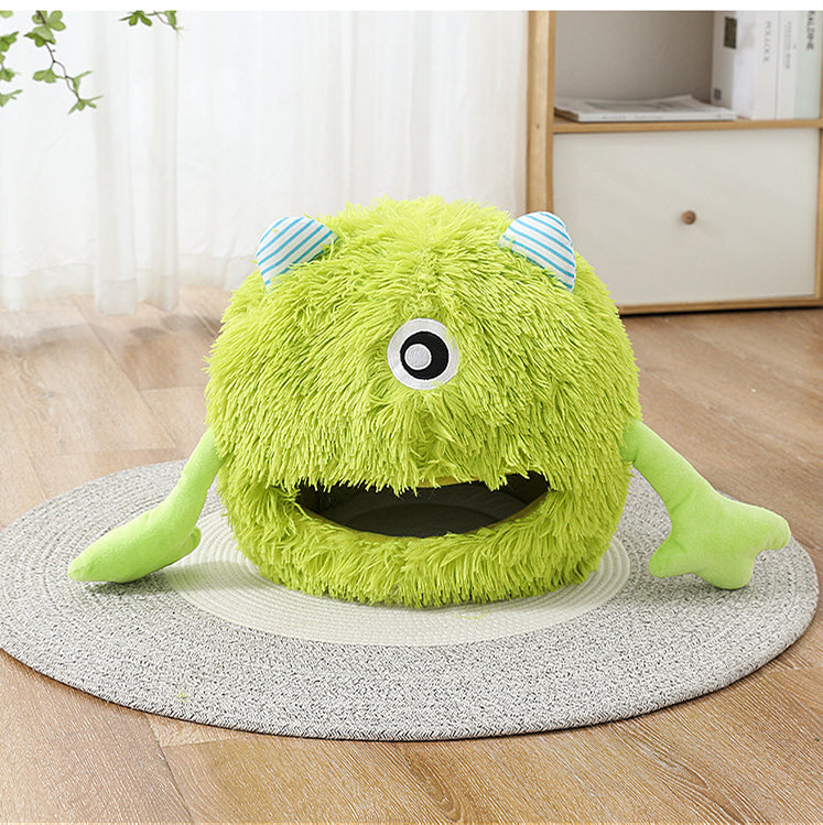 Fluffy Round Indoor Pet Bed Soft Non-Slip Self-Warming Cushion