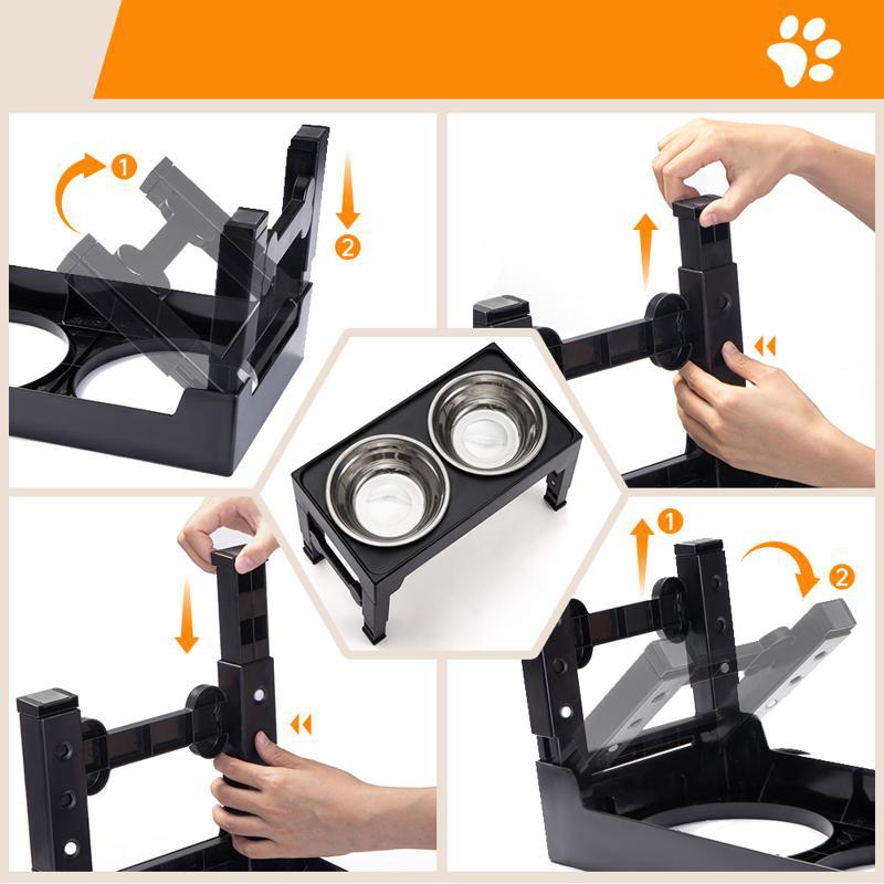 Pet Lifting Feeding Bowl With Neck Protection Anti-Tumble Design