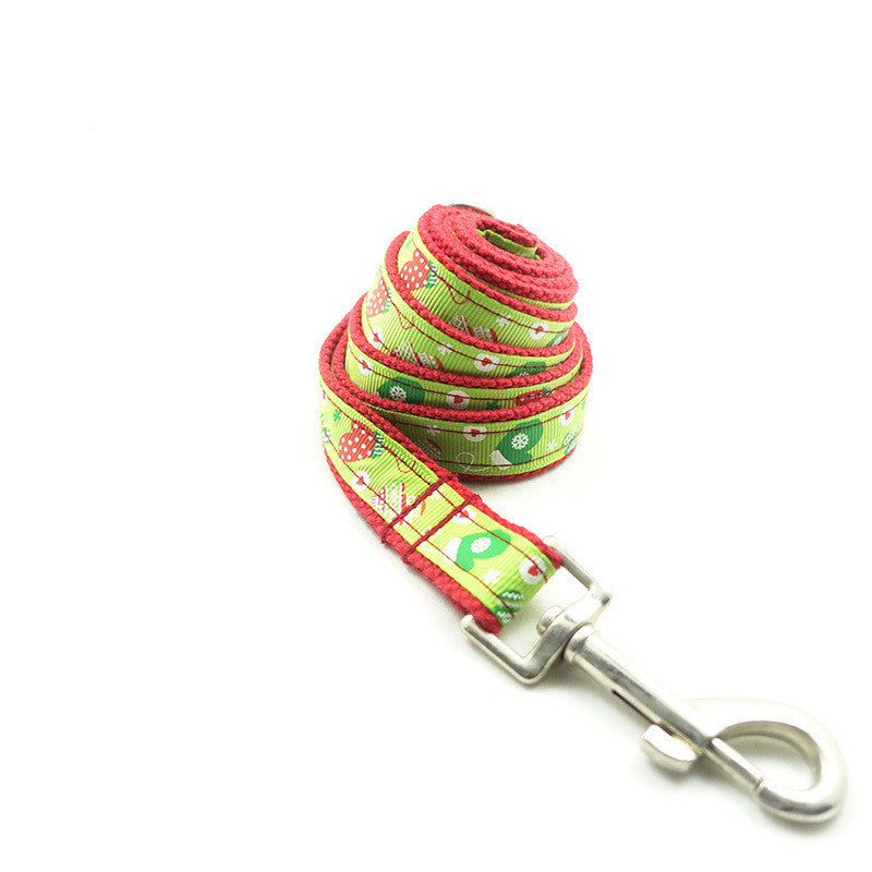 Red Christmas Pet Leash Festive Holiday Walking Strap
