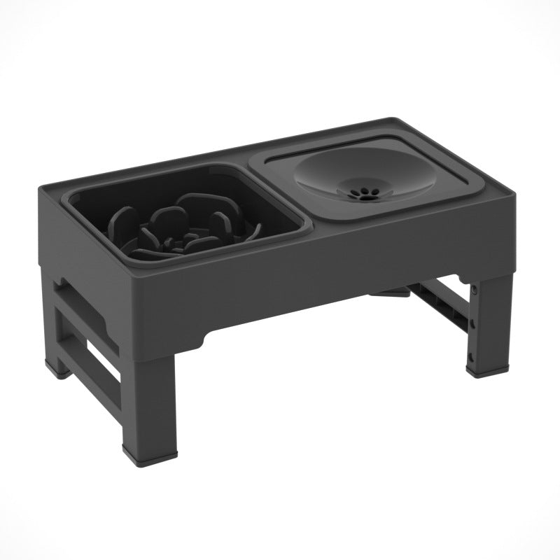 Adjustable Height Double Bowl Stand For Food And Water For Pets