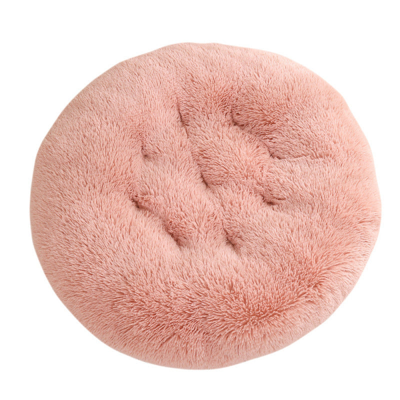 Round Plush Warm Pet Bed Mat Comfortable Sleeping Design