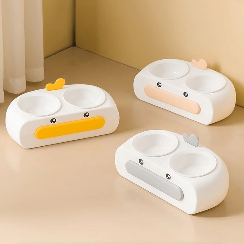 Transparent Anti Knock Feeding And Drinking Bowl For Pets