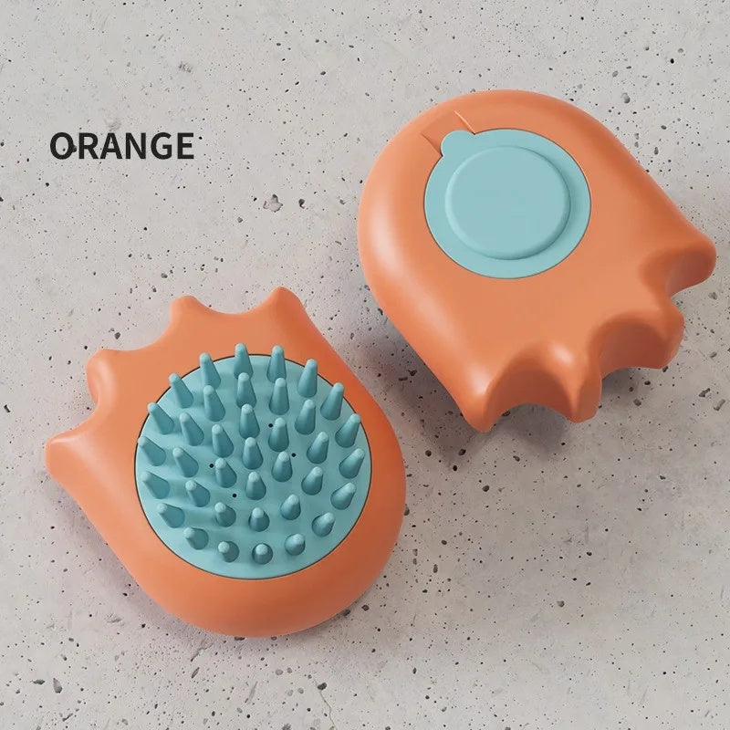 Pet Bath And Massage Brush With Shampoo Holder