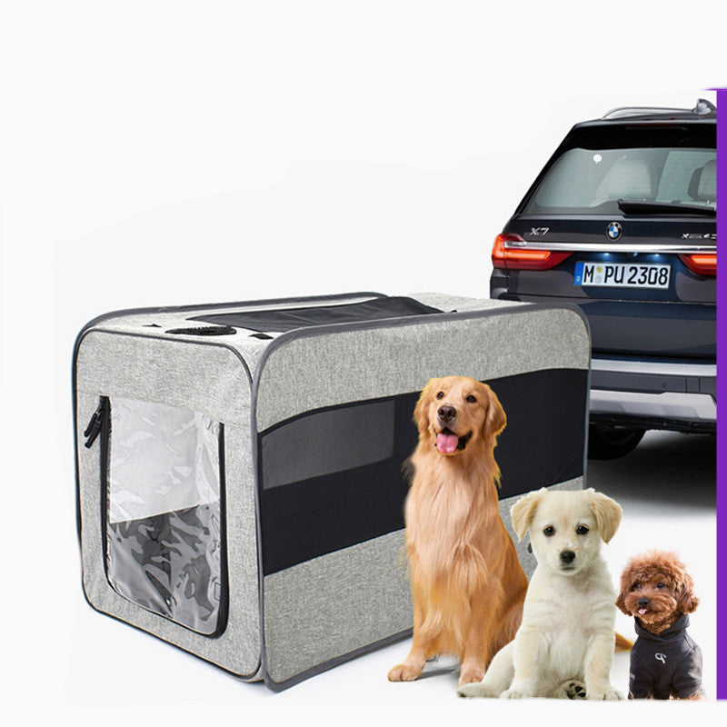 Portable Folding Fabric Pet Travel Carrier Bag With Safety Zippers