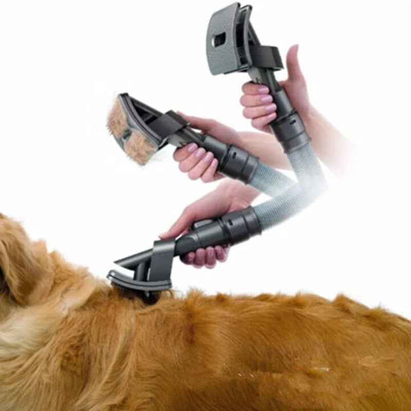 Grooming Brush Tool With Vacuum Attachment For Pets