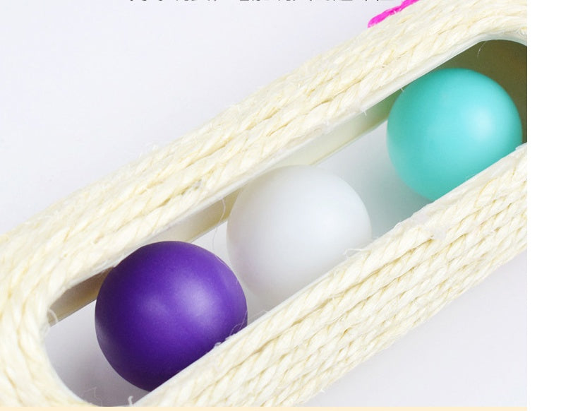 Long Sisal Drum Pet Toy Durable Interactive Chew Toy