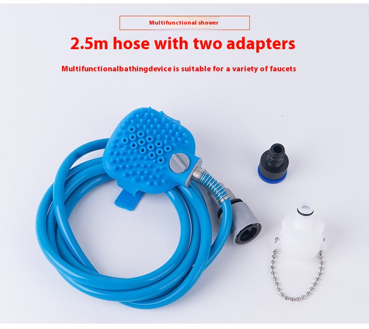 Handheld Silicone Pet Bath Gloves With Massage Shower Nozzle