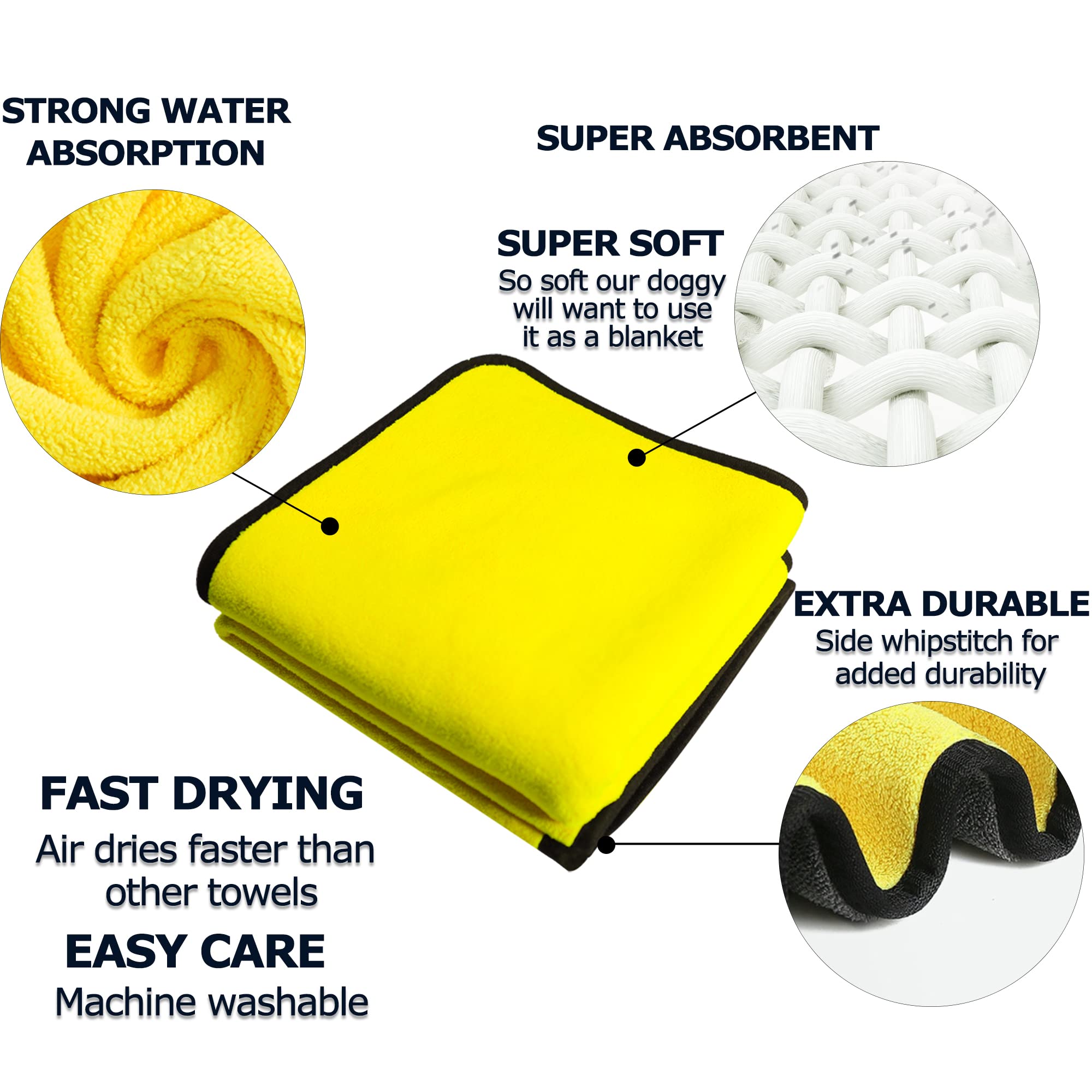 Quick-Drying Soft Microfiber Pet Bath Towel