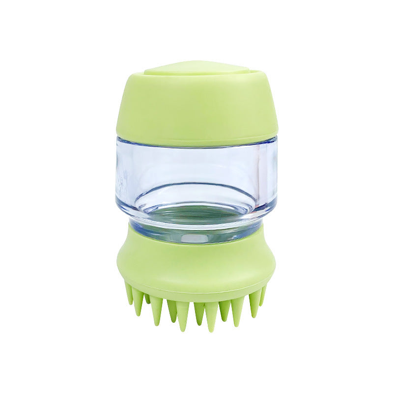 Silicone Pet Bath And Grooming Brush With Shampoo Dispenser