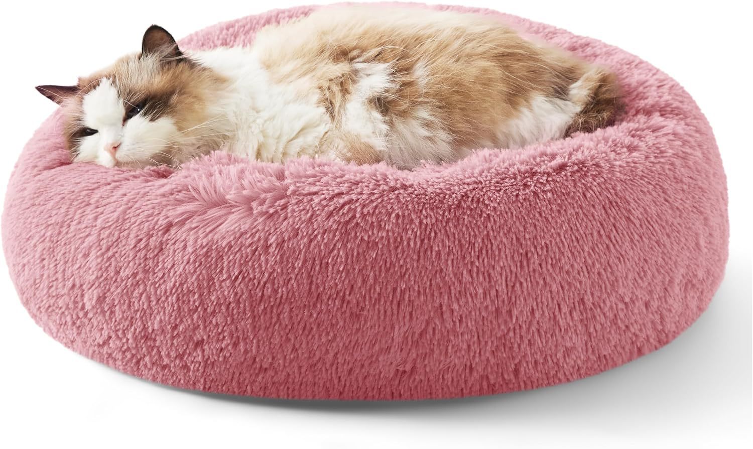 Indoor Non-Slip Round Fluffy Plush Bed For Pets