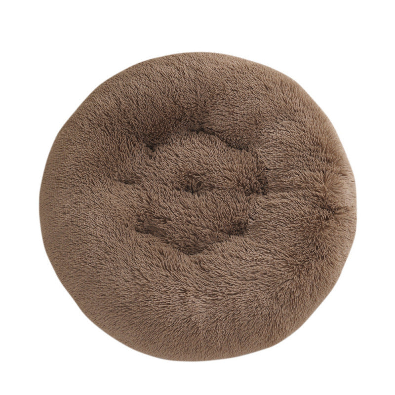 Round Plush Warm Pet Bed Mat Comfortable Sleeping Design