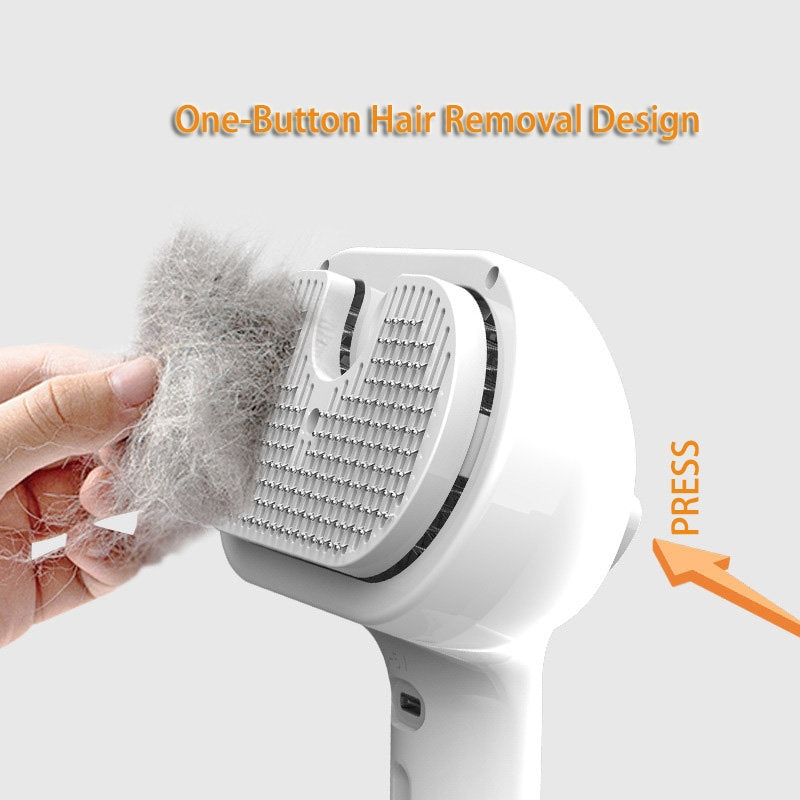 Self-Cleaning Grooming Comb With Hair Remover And Humidifier For Pets