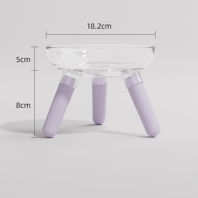Transparent Anti Knock Feeding And Drinking Bowl For Pets