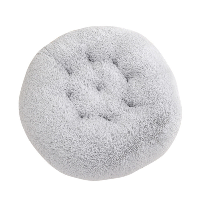 Round Plush Warm Pet Bed Mat Comfortable Sleeping Design