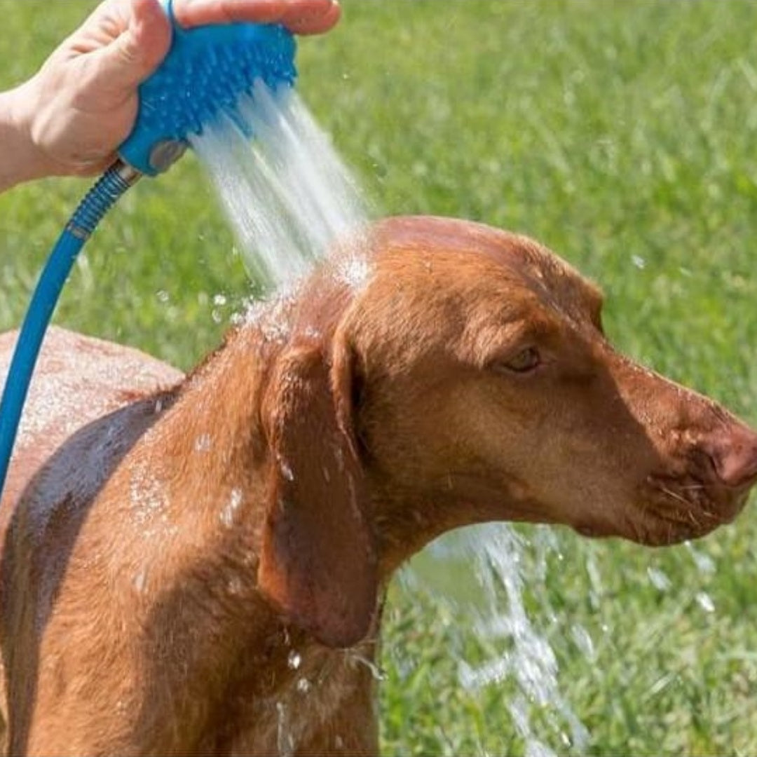 Handheld Silicone Pet Bath Gloves With Massage Shower Nozzle