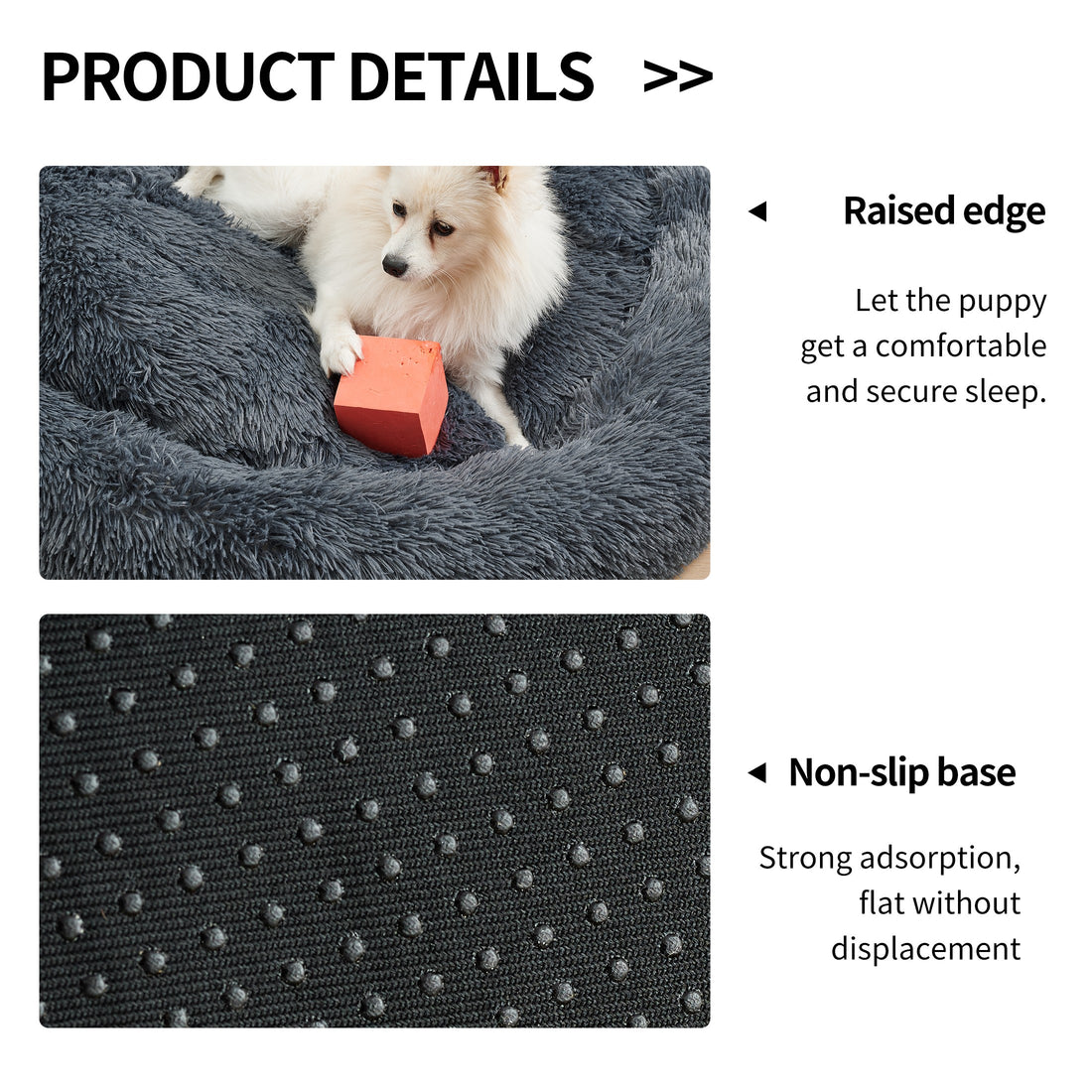 Washable Doughnut-Shaped Soft Round Bed For Medium And Large Pets