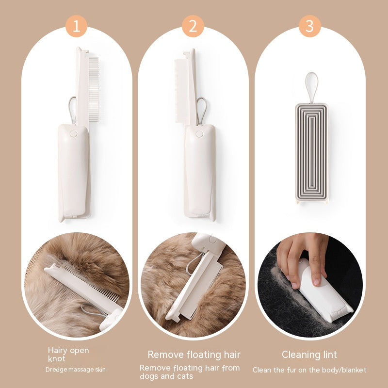 Pet Hair Removal Grooming Brush for Cats and Dogs