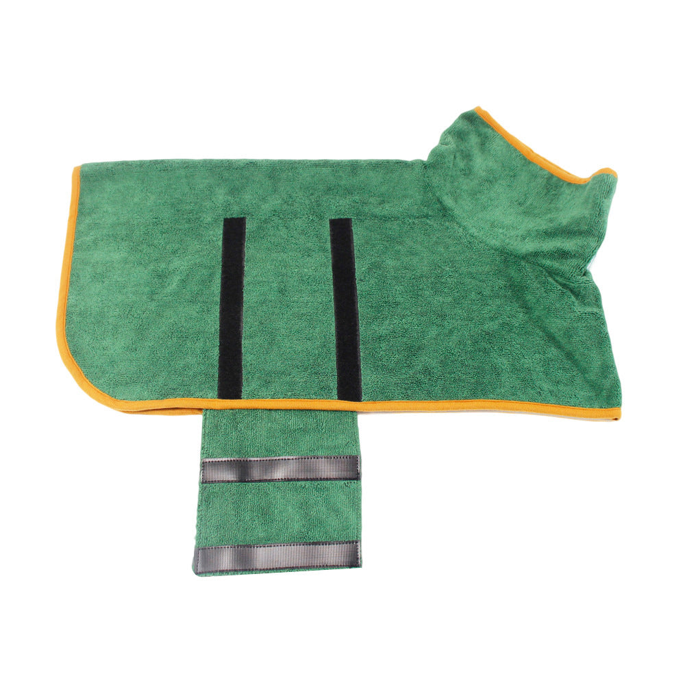 Fast-Drying Microfiber Pet Bathrobe Soft Absorbent Grooming Coat