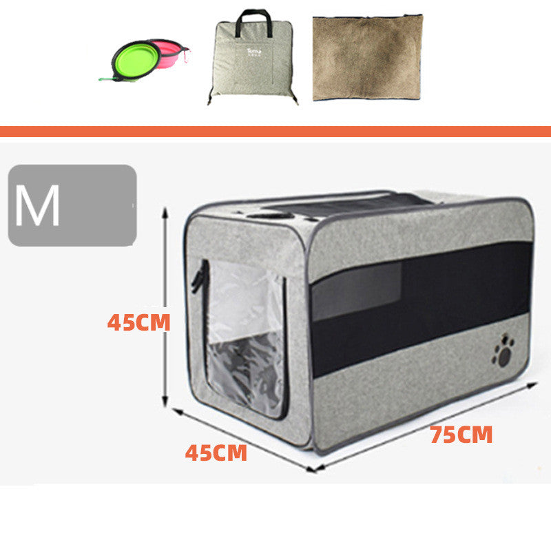 Portable Folding Fabric Pet Travel Carrier Bag With Safety Zippers