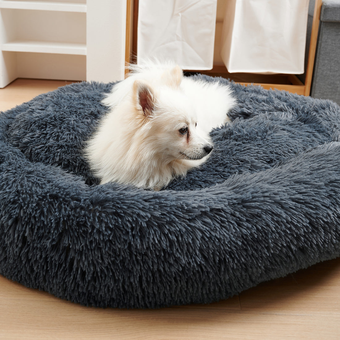 Washable Doughnut-Shaped Soft Round Bed For Medium And Large Pets