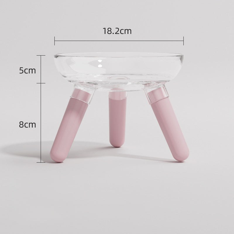 Transparent Anti Knock Feeding And Drinking Bowl For Pets