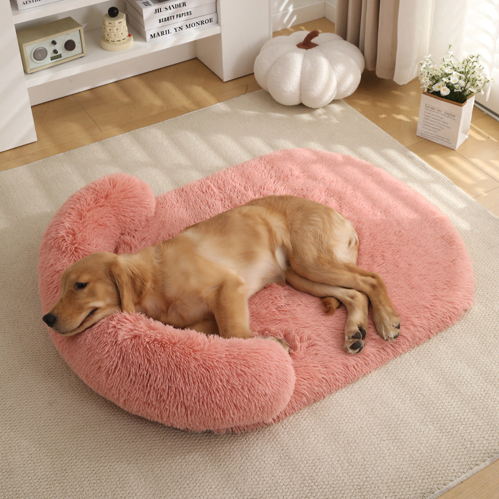 Plush Cozy Pet Bed With Warm Cushion