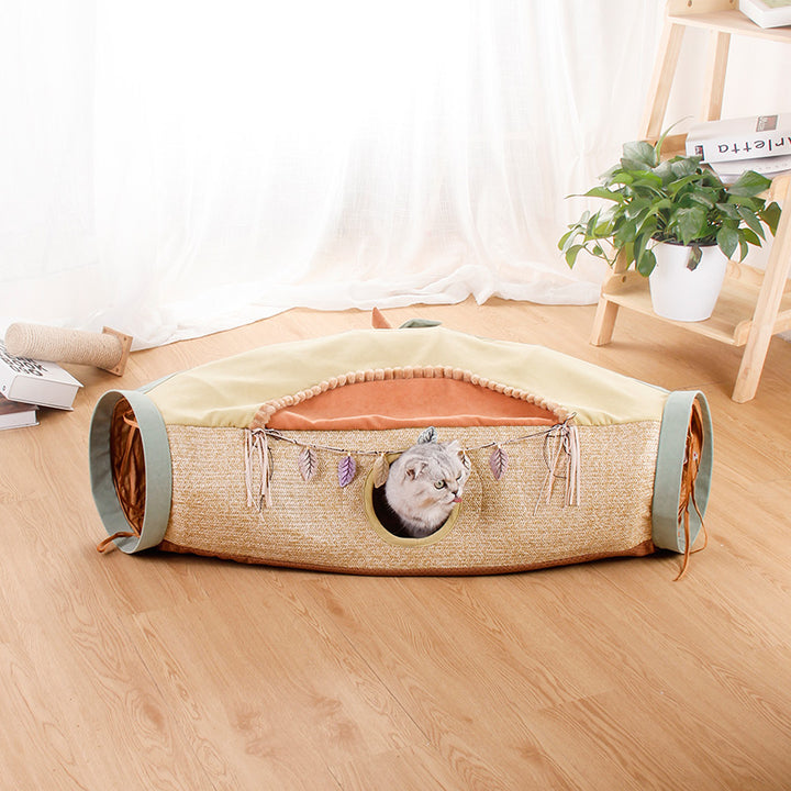 Red Mesh Litter Roll And Interactive Hole Toy For Pets