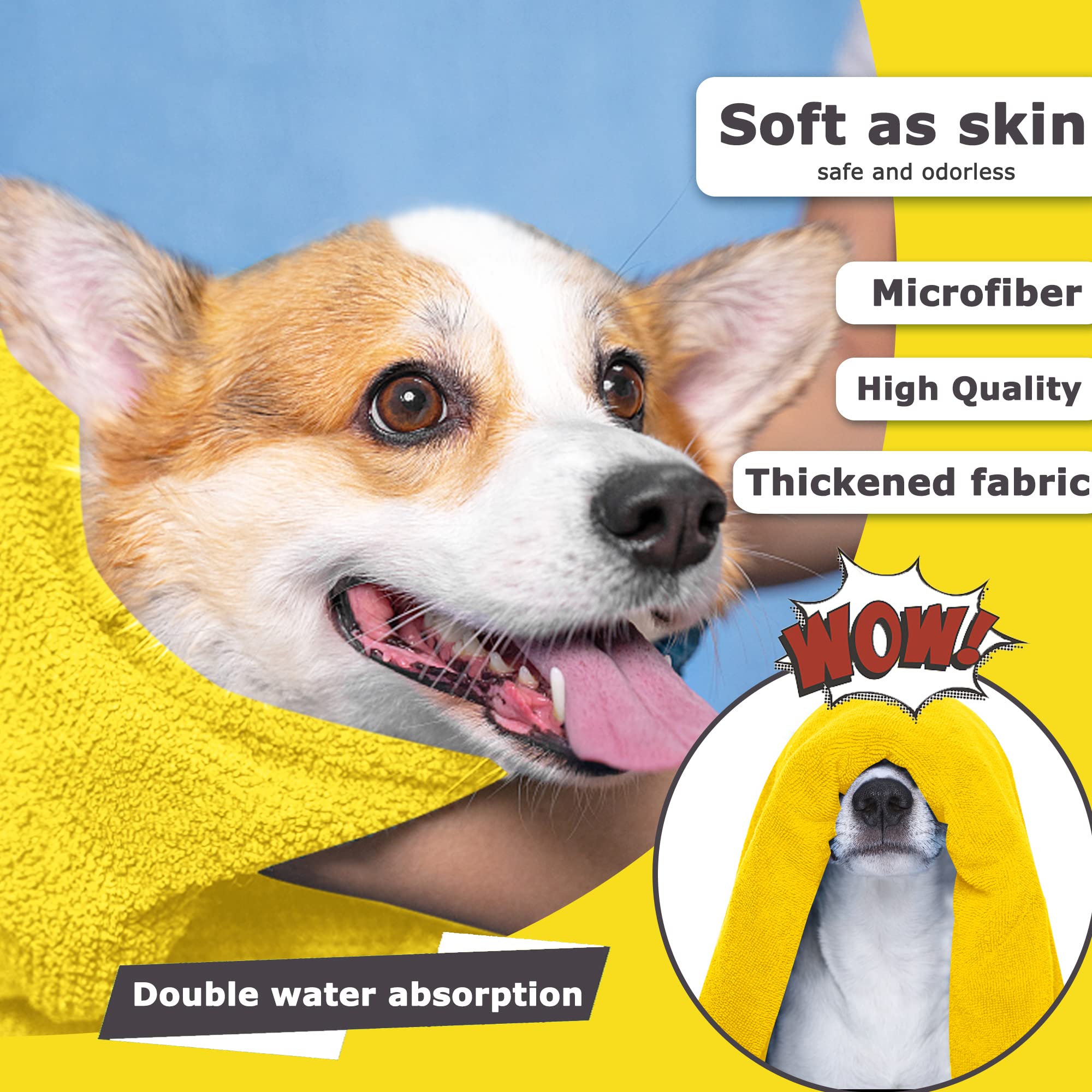Quick-Drying Soft Microfiber Pet Bath Towel