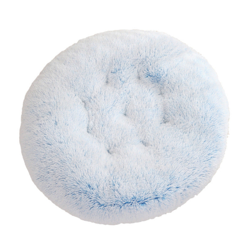 Round Plush Warm Pet Bed Mat Comfortable Sleeping Design
