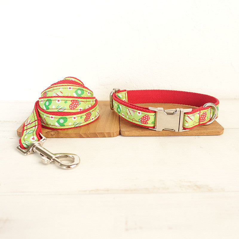 Red Christmas Pet Leash Festive Holiday Walking Strap