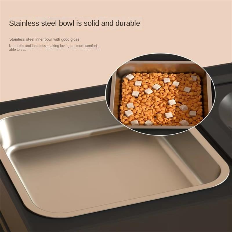 Adjustable Height Double Bowl Stand For Food And Water For Pets