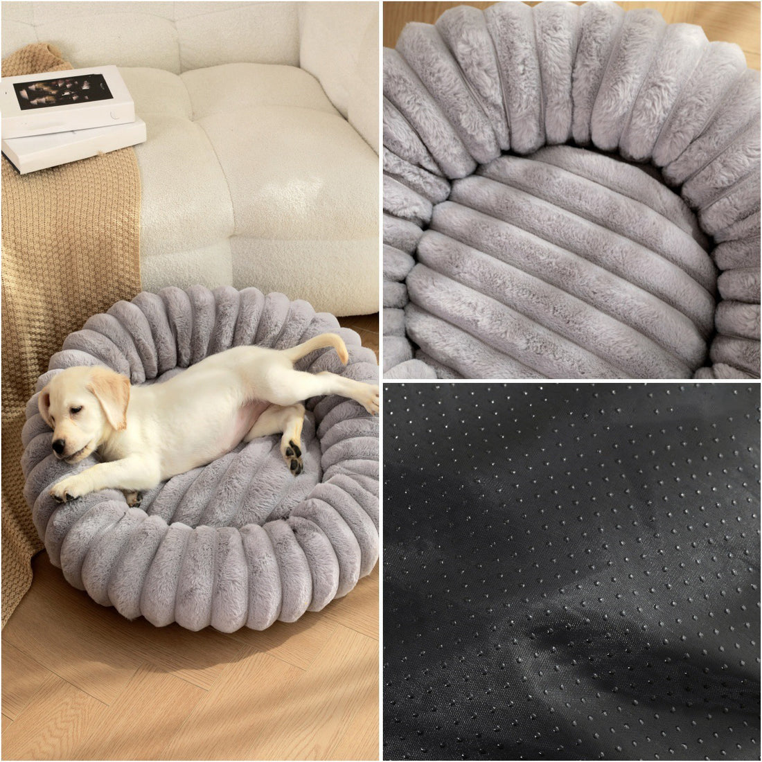 High-Density Plush Round Bed For Pets Winter Use