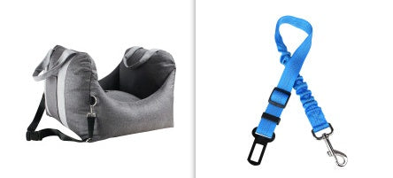 Waterproof Pet Car Carrier Seat With Mesh Safety Harness