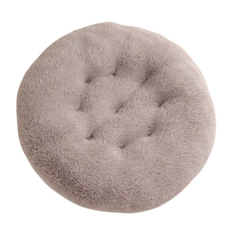 Round Plush Warm Pet Bed Mat Comfortable Sleeping Design