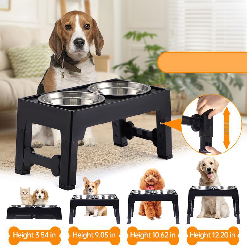 Pet Lifting Feeding Bowl With Neck Protection Anti-Tumble Design
