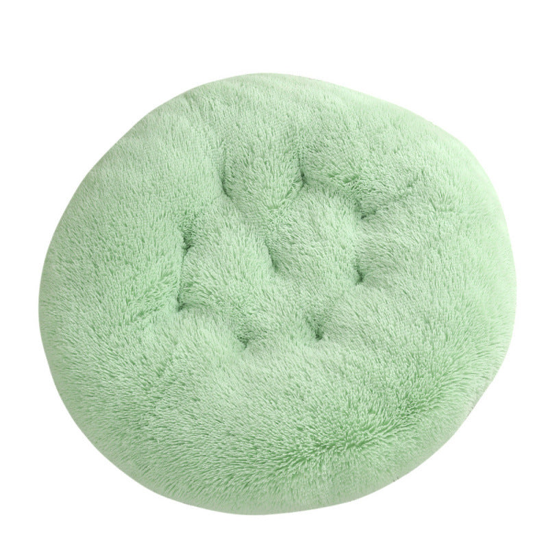 Round Plush Warm Pet Bed Mat Comfortable Sleeping Design